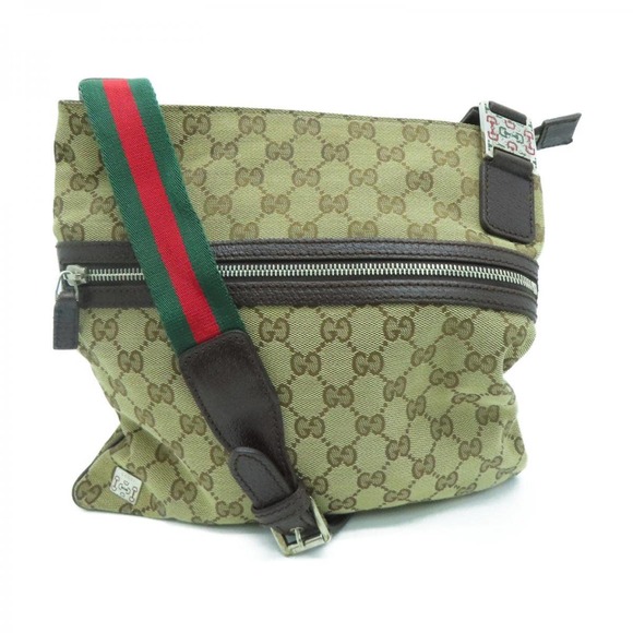 Gucci Handbags - 💎✨BEAUTIFUL✨💎 GUCCI Canvas Silver Brown Shoulder Bag 145809